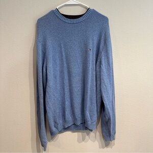 Vintage Tommy Hilfiger Light Blue and Dark‎ Brown Knit Sweater Size XL
